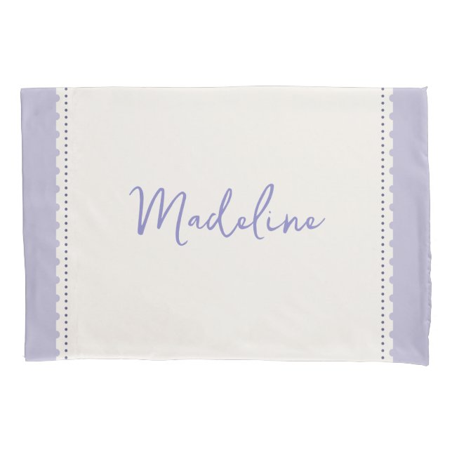 Girly Custom Lavender & Creme Pillowcase (Front)