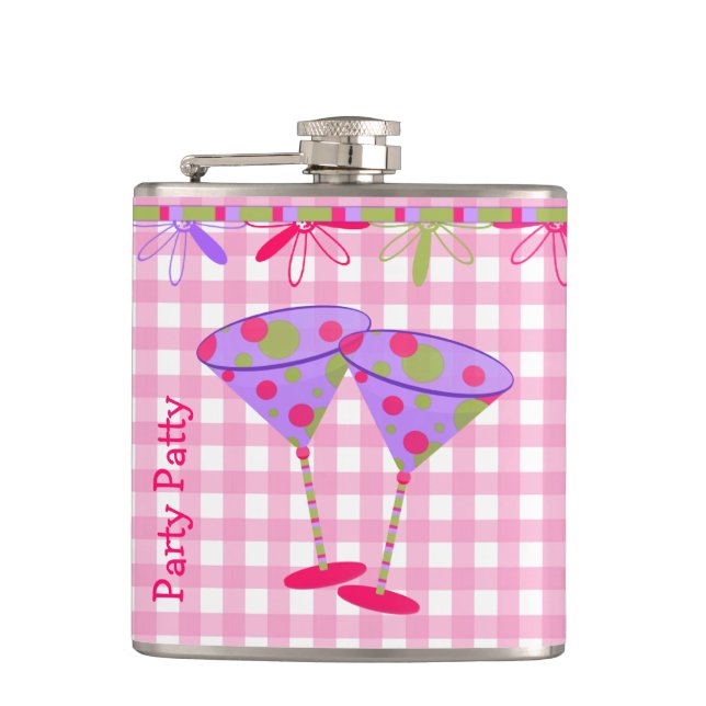 Girly Custom Party Flask (Front)