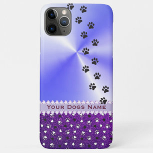 Girly Customized Dog Paw Print & Glitter iPhone 11 Pro Max Case