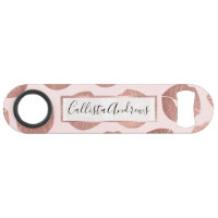 Girly Cute Artsy Rose Gold Hand Drawn Kiss Lips
