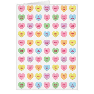 Girly cute fun custom conversation hearts card