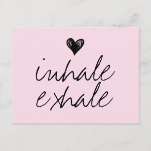 Girly cute heart minimal blush pink postcard