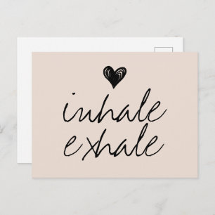 Girly cute heart minimal cream beige postcard