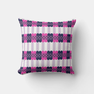 Girly Cute Purple and Pink  Pattern Cushion