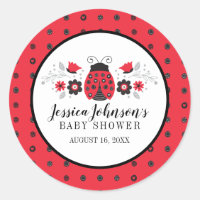 Girly Cute Red Ladybug Baby Shower