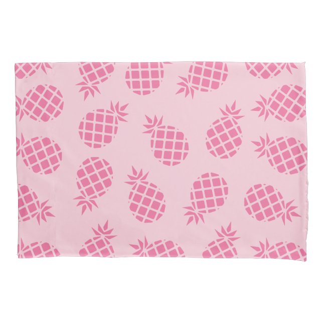 Girly cute summer pastel pink pineapple pattern pillowcase (Front)