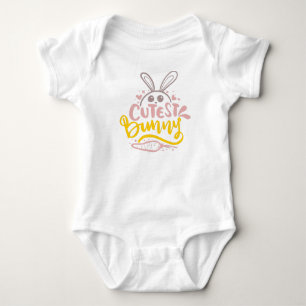Girly Cutest Bunny Easter Rabbit Quote Baby Bodysu Bodysuit