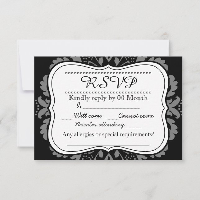 Girly Day of the Dead cute cat custom RSVP Card (Front)