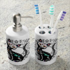 Girly Day of the Dead cute cat custom white