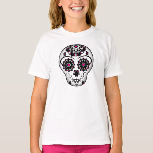Girly day of the dead sugar skull for kids T-Shirt