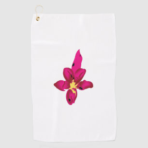 Girly Design, Light Gold, Purplish Red Golf Towel