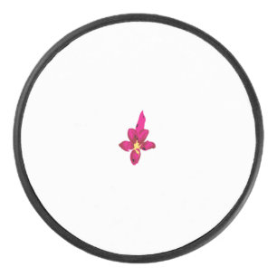 Girly Design, Light Gold, Purplish Red Hockey Puck