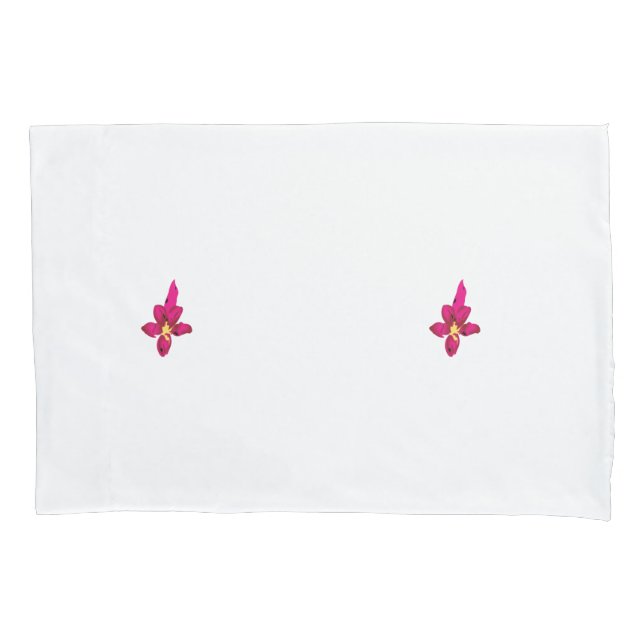 Girly Design, Light Gold, Purplish Red Pillowcase (Front)