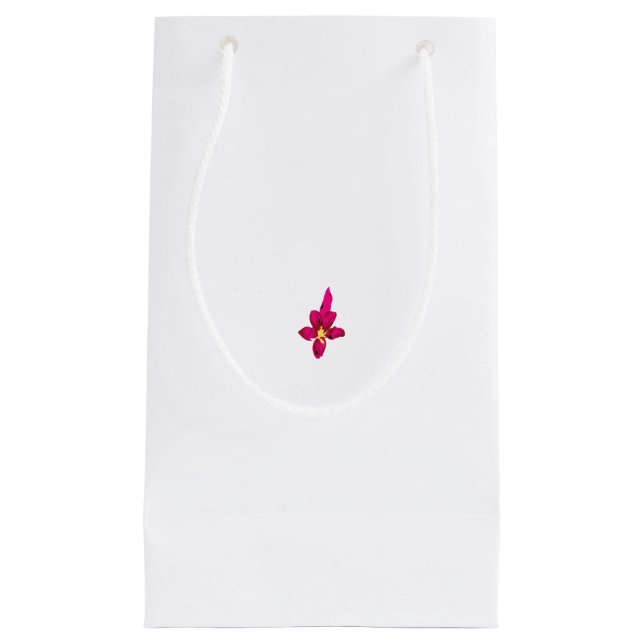 Girly Design, Light Gold, Purplish Red Small Gift Bag (Front)