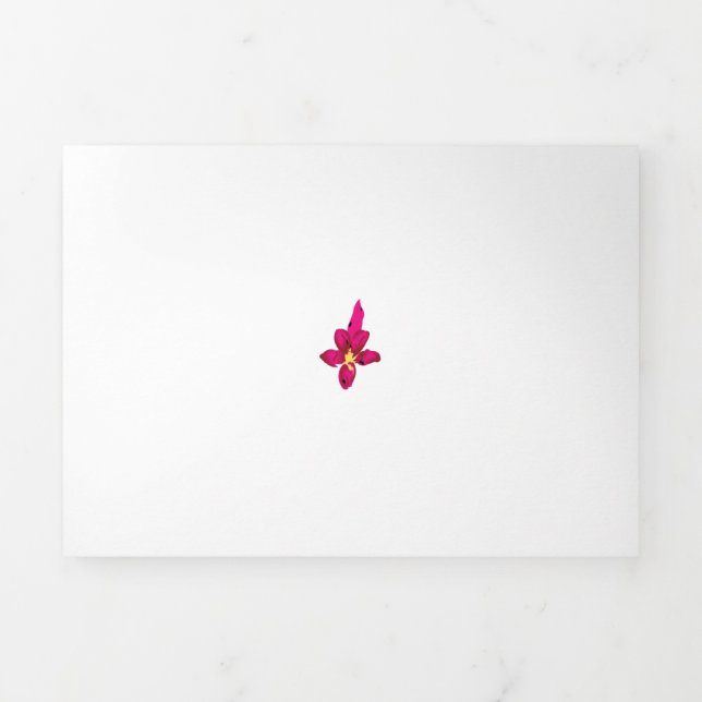 Girly Design, Light Gold, Purplish Red Tri-Fold Card (Cover)