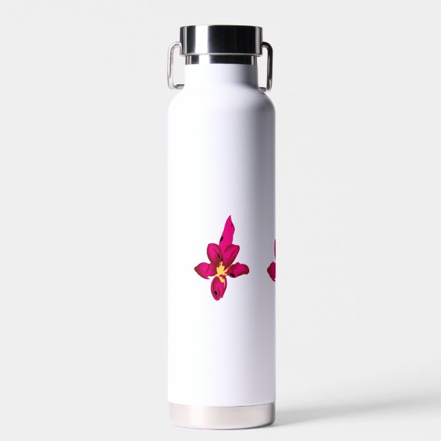 Girly Design, Light Gold, Purplish Red Water Bottle (Front)