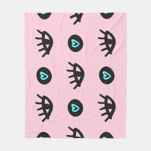Girly Doodle: Eyes Hearts Seamless. Fleece Blanket