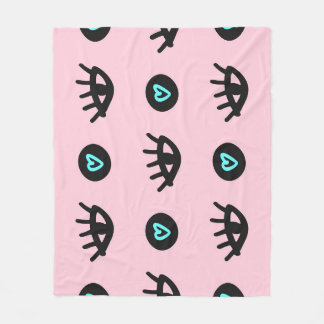 Girly Doodle: Eyes Hearts Seamless. Fleece Blanket