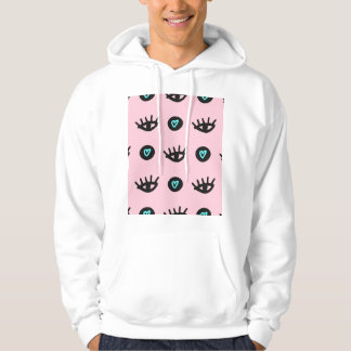 Girly Doodle: Eyes Hearts Seamless. Hoodie