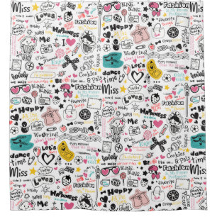 Girly Doodles Shower Curtain