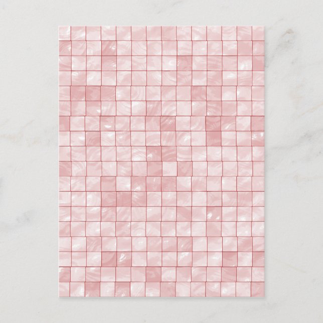 Girly Duo-tone Pink Geometric Decorative Tile Postcard (Front)