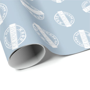 Girly Dusty Blue Grad Graduate Class Year    Wrapping Paper