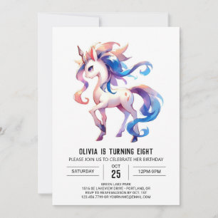 Girly Editable Horse Birthday Invitation