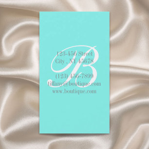 Girly elegant minimalist fashion beauty turquoise business card