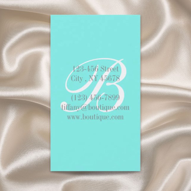 Girly elegant minimalist fashion beauty turquoise business card (Girly elegant minimalist fashion beauty turquoise business card)