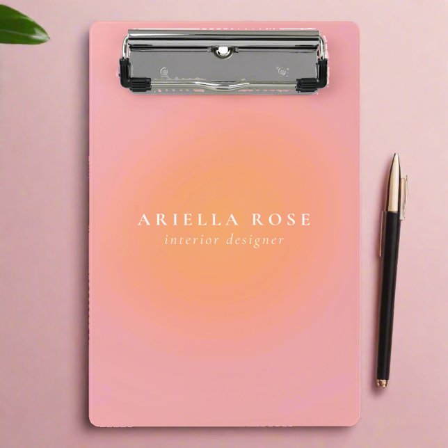 Girly Elegant Ombre Blush Pink Chic Monogram Mini Clipboard (Creator Uploaded)