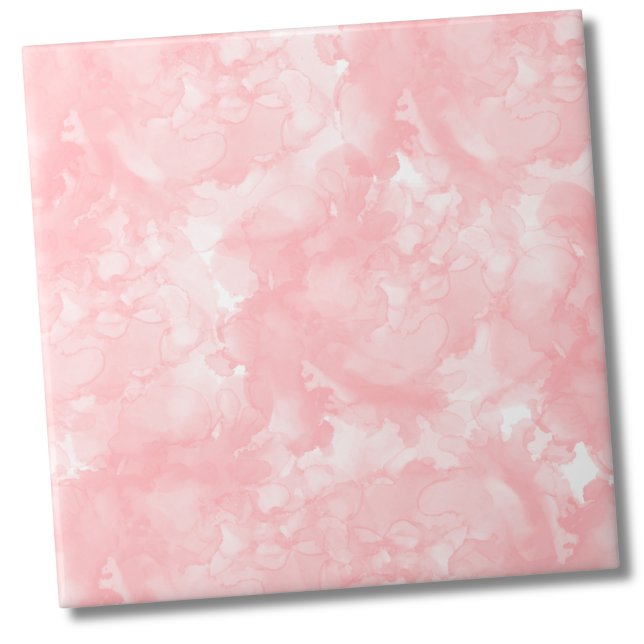 Girly Elegant Pink Ceramic Tile (Simple Modern Aesthetic Elegant Pink Watercolor ceramic tile)