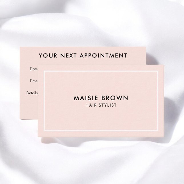 Girly Elegant Professional Blush Pink Appointment Card (Creator Uploaded)