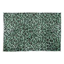 Girly Emerald Green Glam Leopard Print