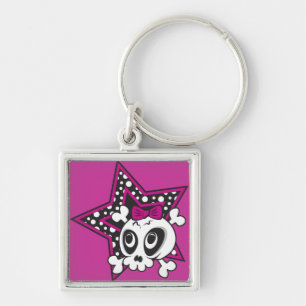 Girly Emo Skull Key Ring