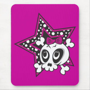 Girly Emo Skull Mouse Pad