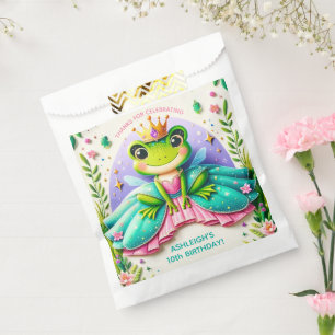 Girly Fairy Tale Frog Princess Birthday Party Favour Bag