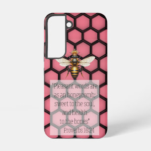 Girly Faith Pink Black Honeycomb Queen Bee Samsung Galaxy Case
