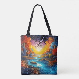 Girly Fantasy Chic Colourful Mysterious Land Tote Bag