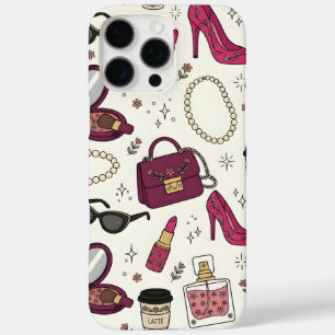 Girly Fashion and Beauty Seamless Pattern iPhone 16 Pro Max Case