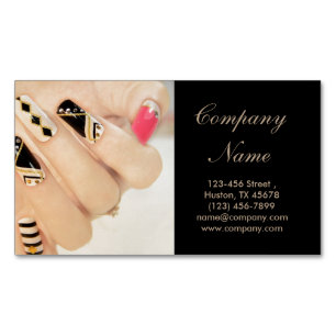 girly fashion beauty SPA nail artist nail salon Magnetic Business Card