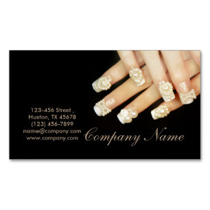 girly fashion beauty SPA nail artist nail salon Magnetic Business Card