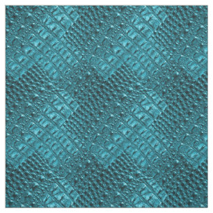 girly fashion turquoise blue Alligator Leather Fabric