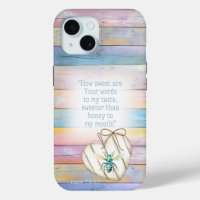 Girly Faux Pastel Wood Heart Turquoise Bee Bible