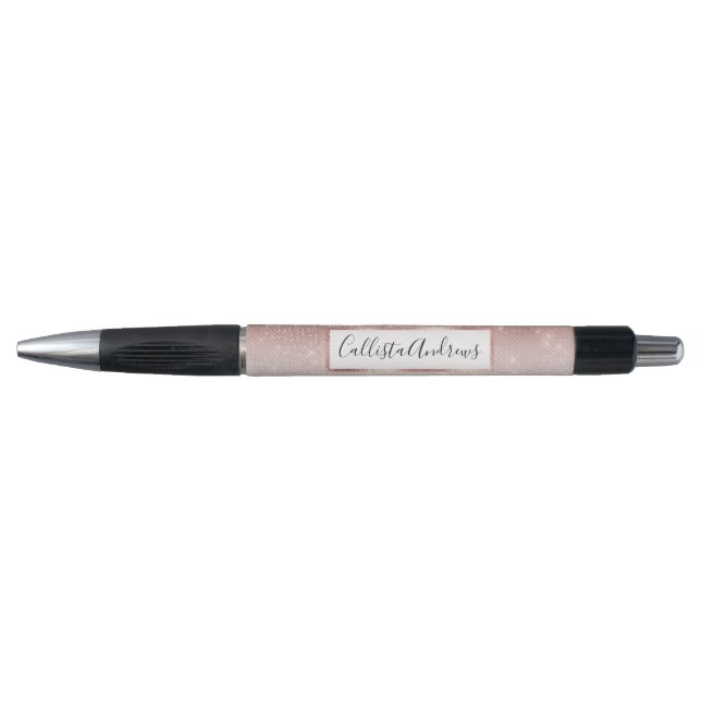 Girly Faux Rose Gold Sequin Glitter White Ombre (Front)