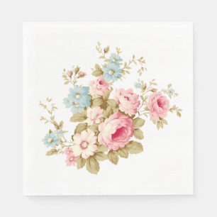 Girly Feminine Vintage Pink Roses Napkin