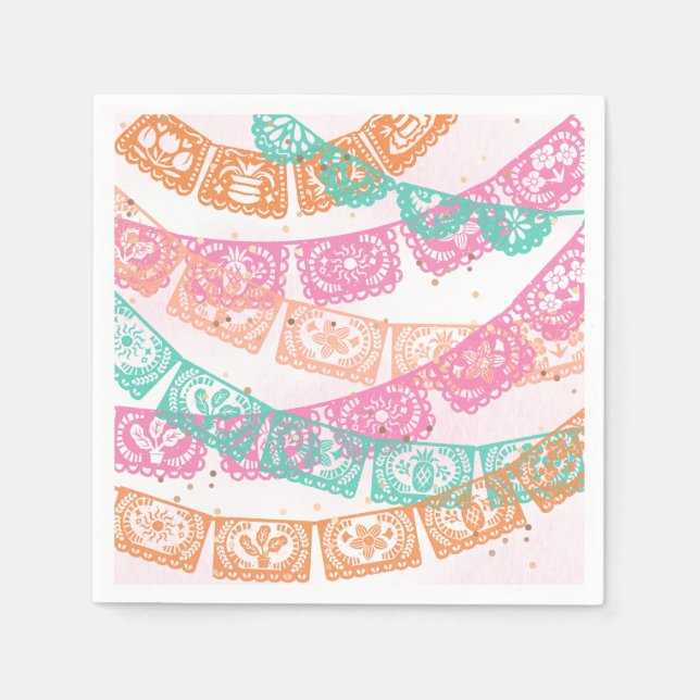 Girly Fiesta Party Napkins (Front)