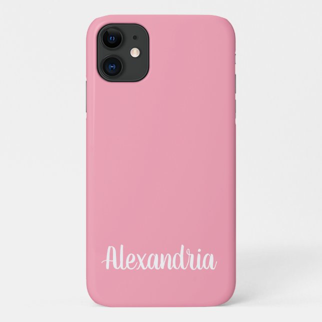 Girly FLAMINGO PINK Solid Colour  Case-Mate iPhone Case (Back)