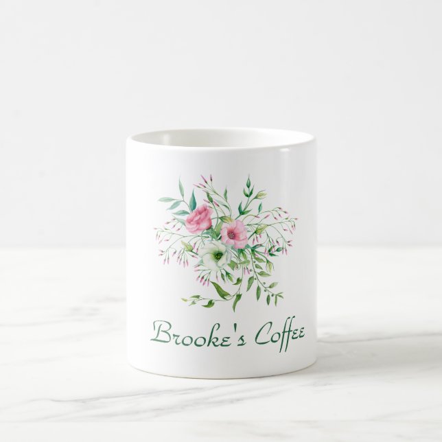 Girly Floral Coffee Coffee Mug (Center)