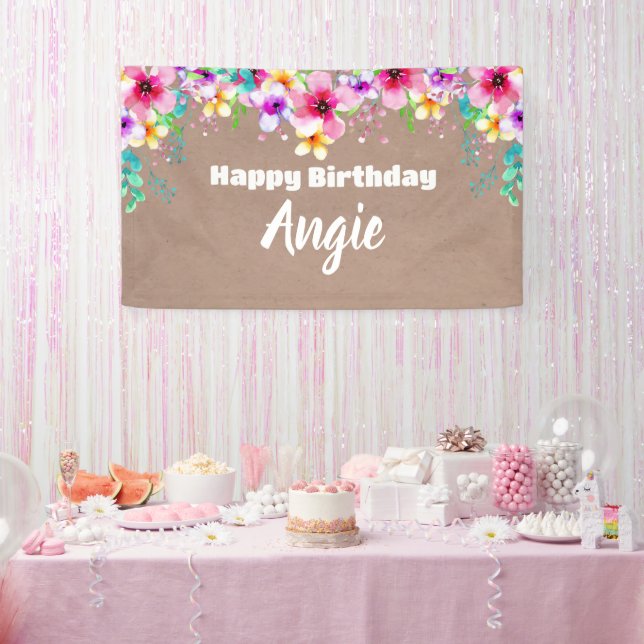 Girly floral craft party banner backdrop  (Party)