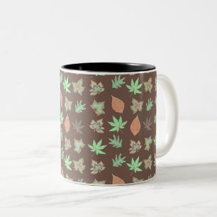Girly Floral Pattern Two-Tone Coffee Mug